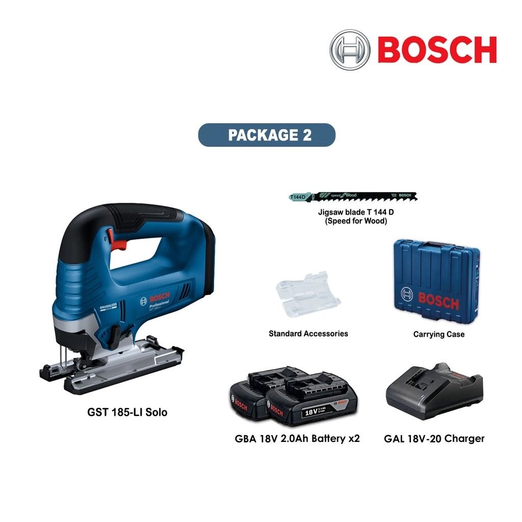 BOSCH GST185 Professional Cordless Jigsaw Jig Saw GST 185 Brushless Motor 06015B30L3