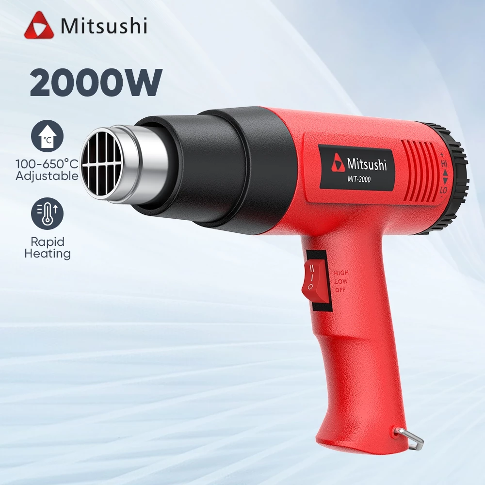 Mitsushi Heat Gun Hot Air Gun 2000W Adjustable Temperature Dryer