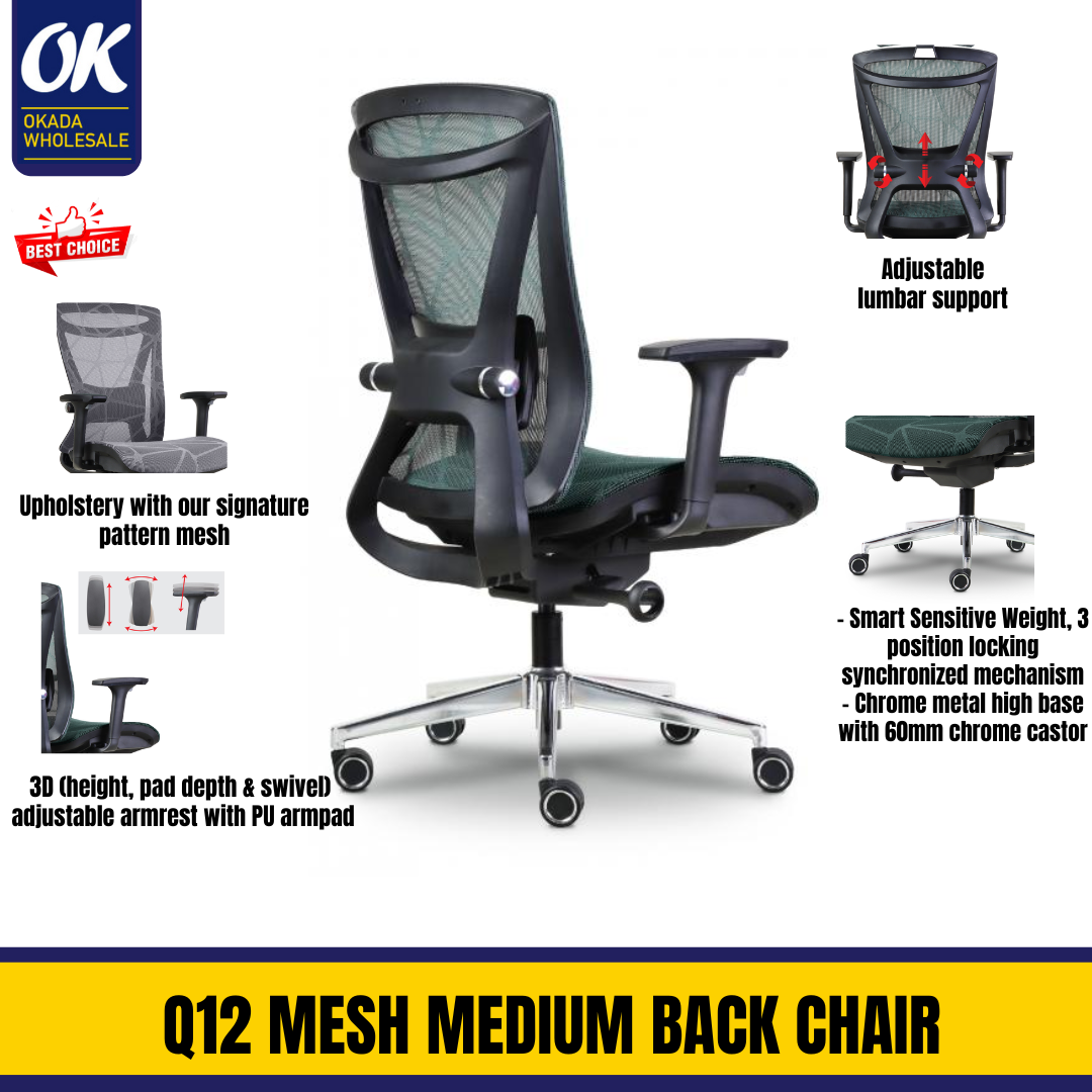 CLASSIC Q12 MESH MEDIUM BACK CHAIR / OFFICE CHAIR