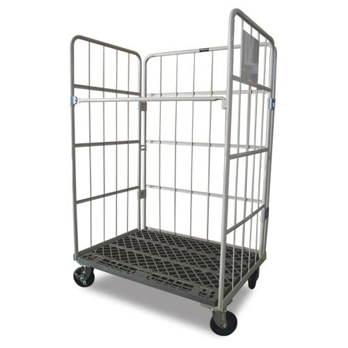 STOCKY WORK TAINER DISTRUBTION TROLLEY C/W PVC BASE UP TO 500KG FOLDABLE