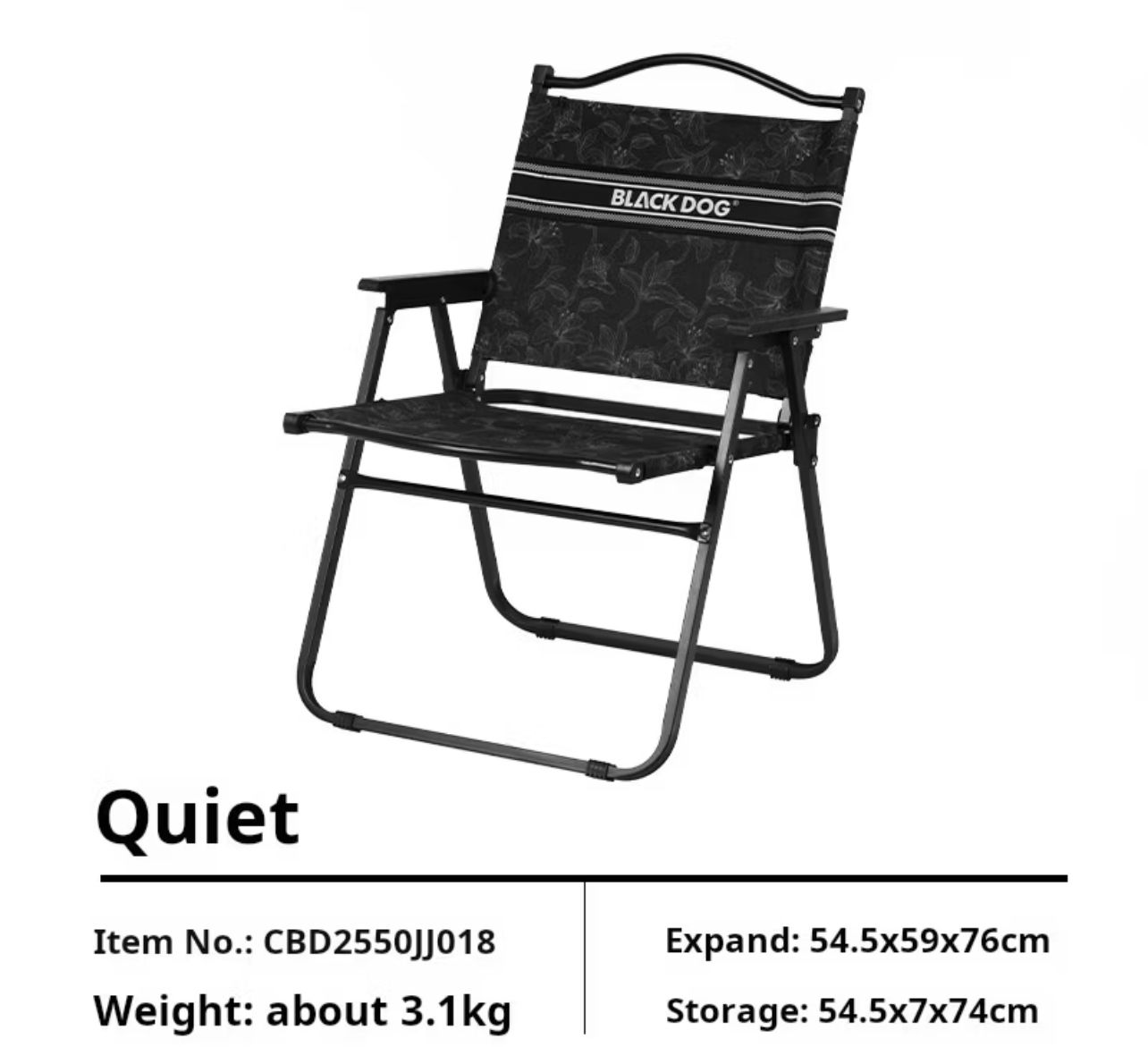 Blackdog Kermit Camping Chair Folding Double Layer Outdoor Fishing Picnic Beach Chairs Portable Foldable CBD2450JJ0