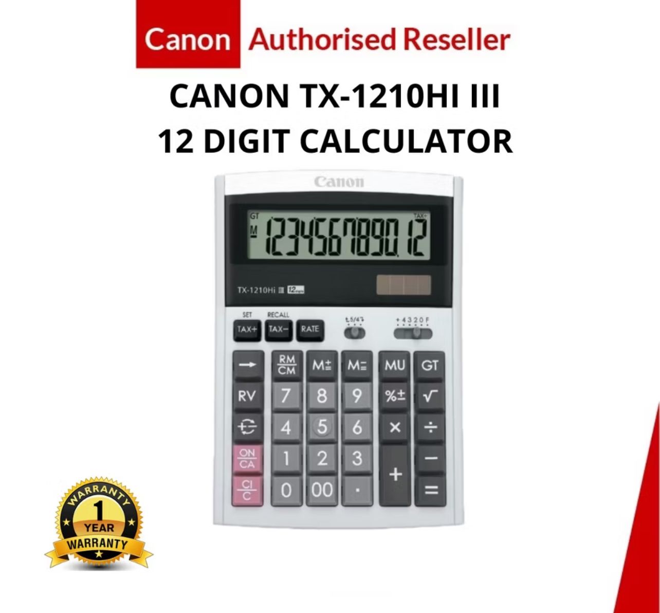Canon Calculator CANON TX-1210Hi III Calculator 12 Digits / Kalkulator Besar