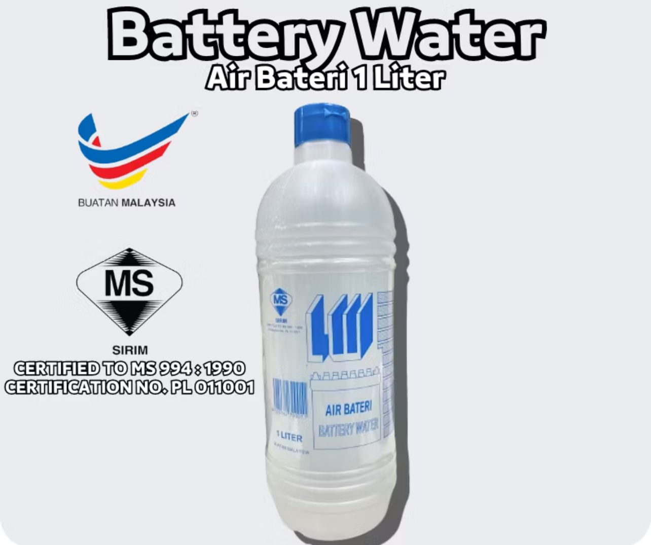 AIR BATERI KERETA MOTOR VAN LORI LORRY CAR BATTERY WATER VEHICLE 1LITER 1L 1000ML