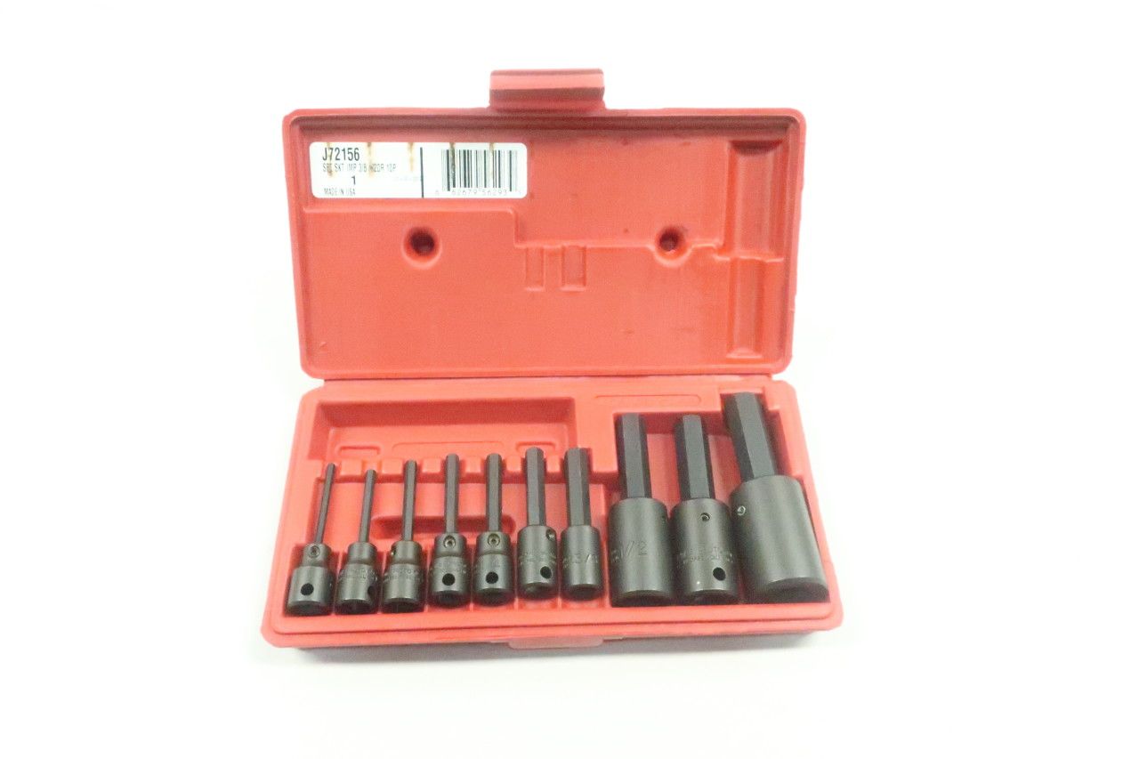 PROTO *PROTO® 3/8" & 1/2" DRIVE 10 PIECE HEX BIT IMPACT SOCKET SET - J72156