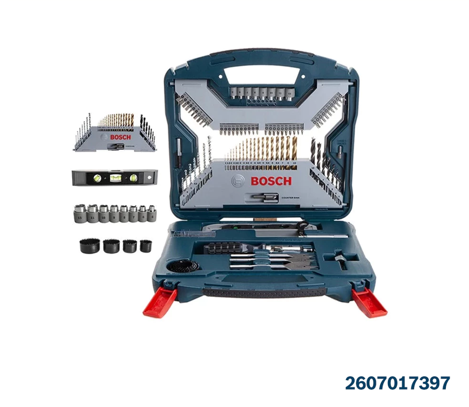 BOSCH 100PCS X-LINE TITANIUM DRILL DRIVER BIT SET FOR WOOD MASONRY AND METAL - 2607017397