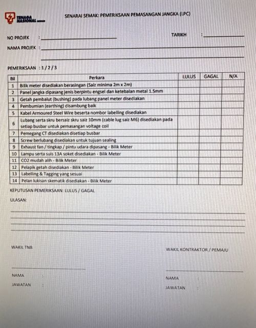 QS Borang Pemeriksaan LPC