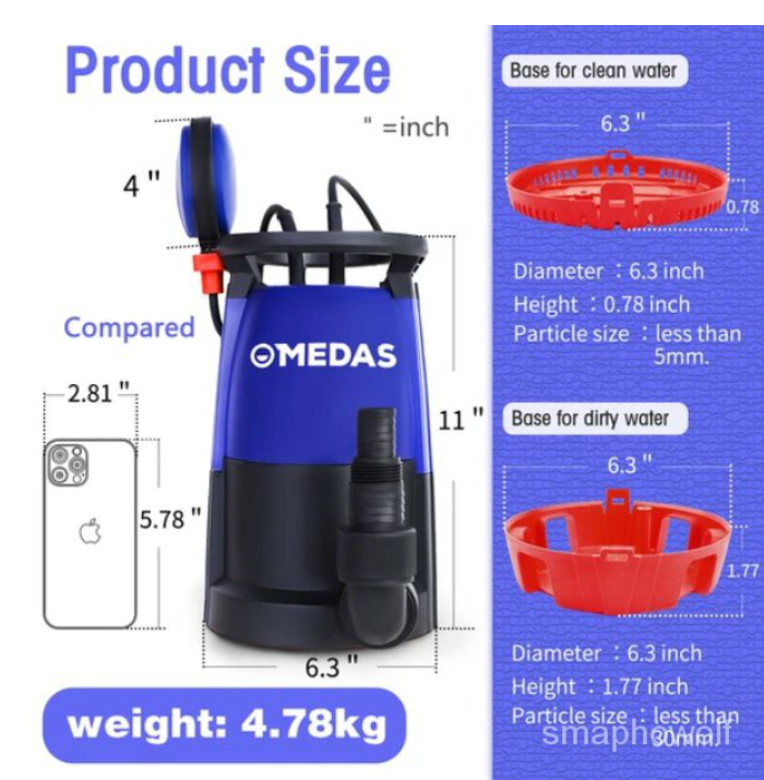 MOSTAZ MC250E 1" AUTO 3-IN-1 SUBMERSIBLE PUMP,DIRTY WATER PUMP