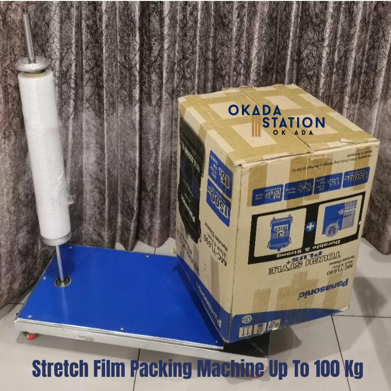 OKADA Stretch Film / Packing Machine Up To 100 Kg / With Roller Film Wrapping Machine / Mesin Pembungkus Dengan Roller