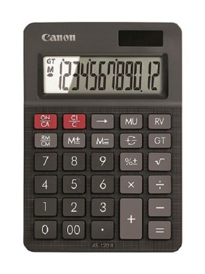 QP Canon Desktop Calculator AS-120 II (12 Digits) - Black
