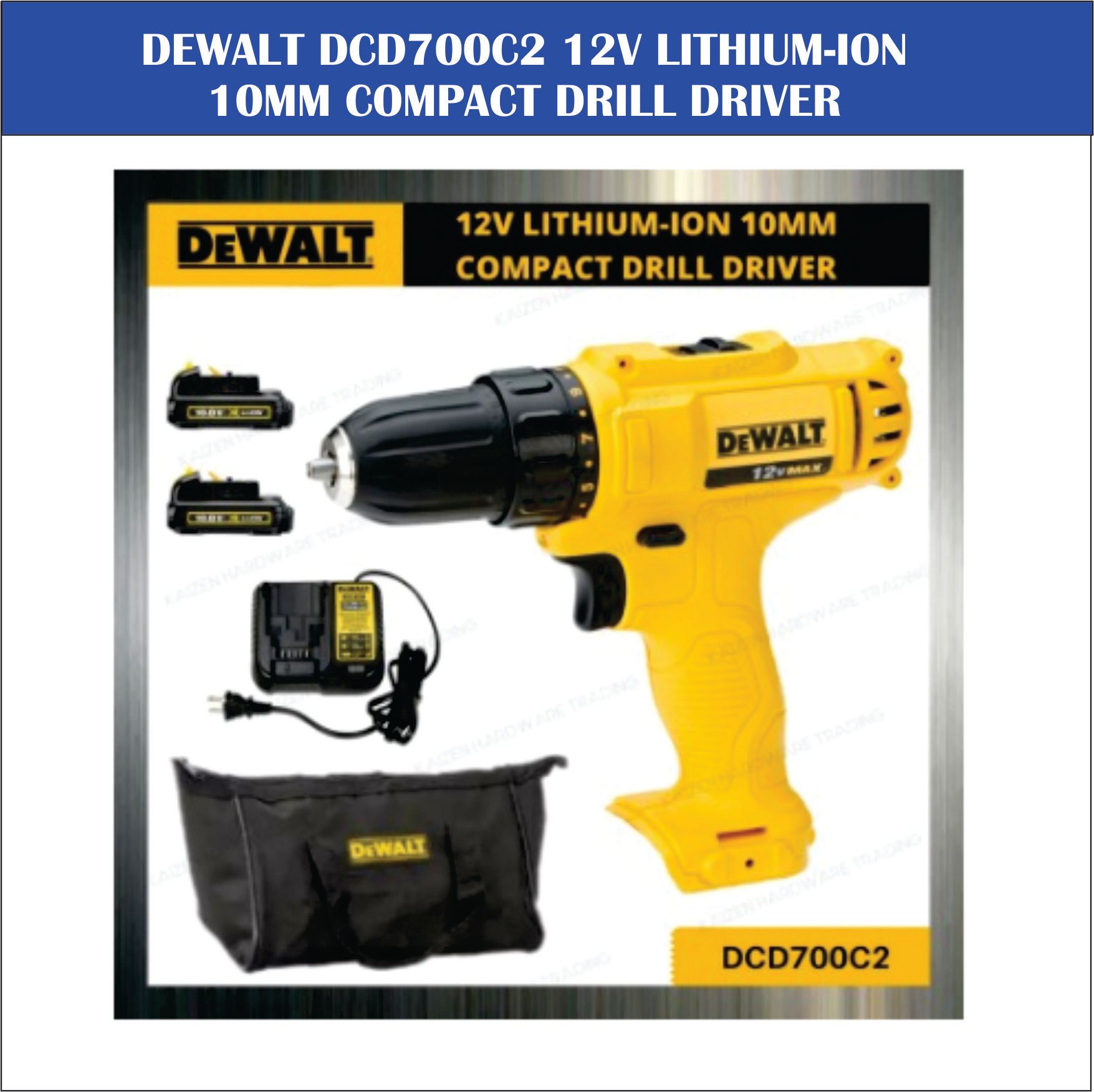 DEWALT DCD700C2 12V LITHIUM-ION 10MM COMPACT DRILL DRIVER OCHA DEWALT DCD700C2 12V LITHIUM-ION 10MM COMPACT DRILL DRIVER