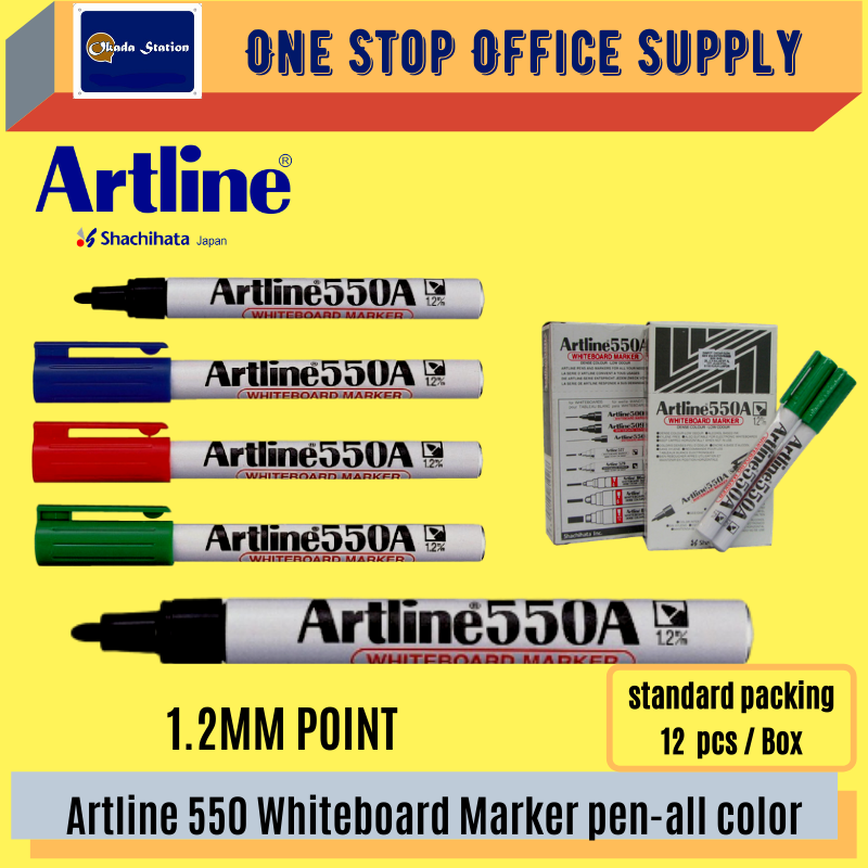 ARTLINE 550 / MARKER PEN / WHITEBOARD MARKER / 550A / 1.2MM / PEN MARKER / ALL COLOR / PEN PAPAN PUTIH