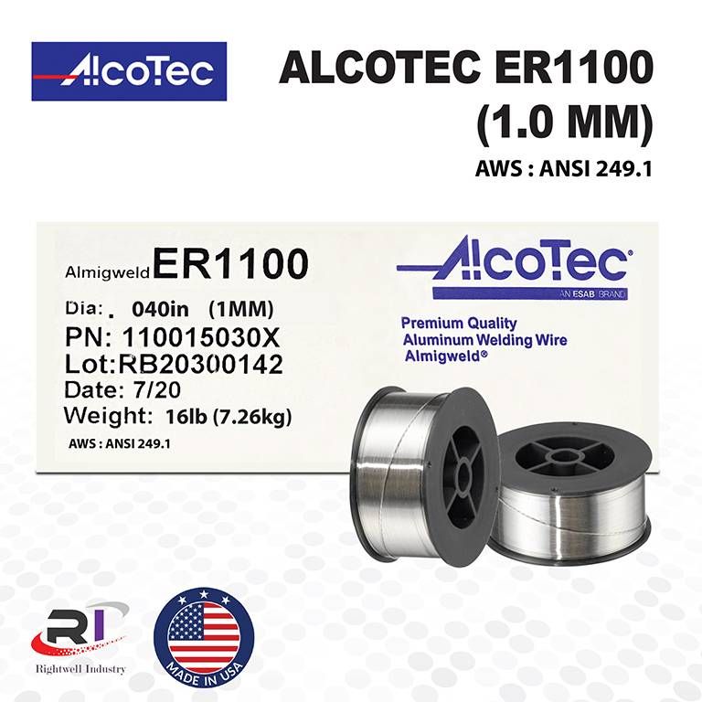 RIGHTWELL ALCOTEC ER1100 ALUMINUM MIG WELDING WIRE (1.2MM) 9.07KG