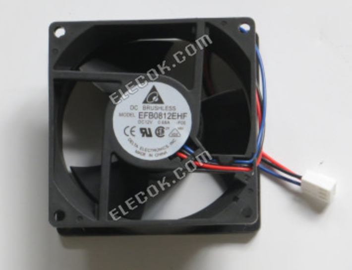DELTA EFB0812EHF-F00 12V 0.68A 3wires Cooling Fan