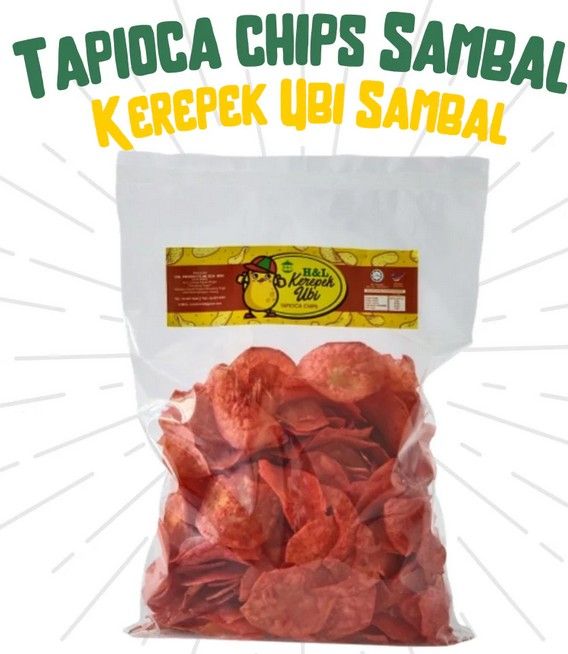 KEREPEK UBI PEDAS KERING (SPICY DRY TAPIOCA CHIPS) 1KG PACK
