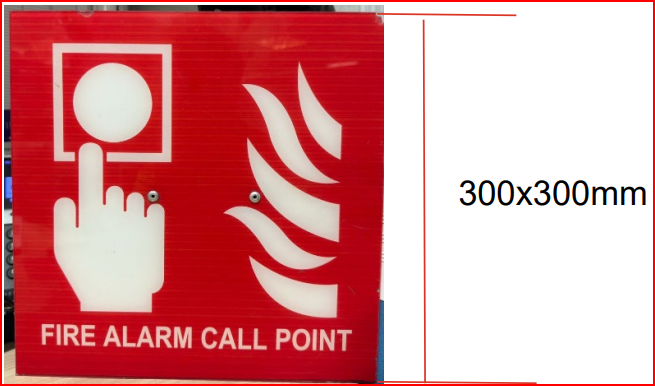 OK CUSTOM SIGNBOARD : FIRE ALARM CALL POINT / MATERIAL : ACP BOARD / SIZE : 300MM X 300MM