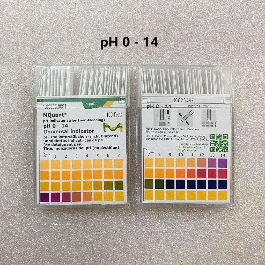 MERCK pH Indicator Paper Strips Non-Bleeding Universal Indicator (100 tests/strips) pH 0-14