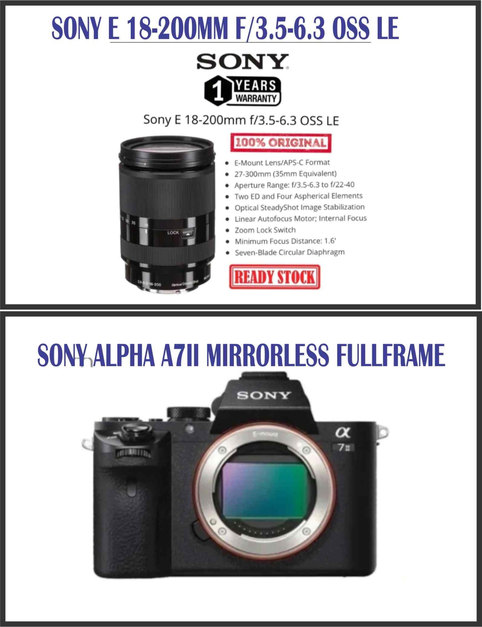 Sony Alpha a7 II a7II A7M2 Mirrorless Digital Camera Body Only Ocha Sony Alpha A7 II Mirrorless Digital Camera Body Only + Part Accesories Optional