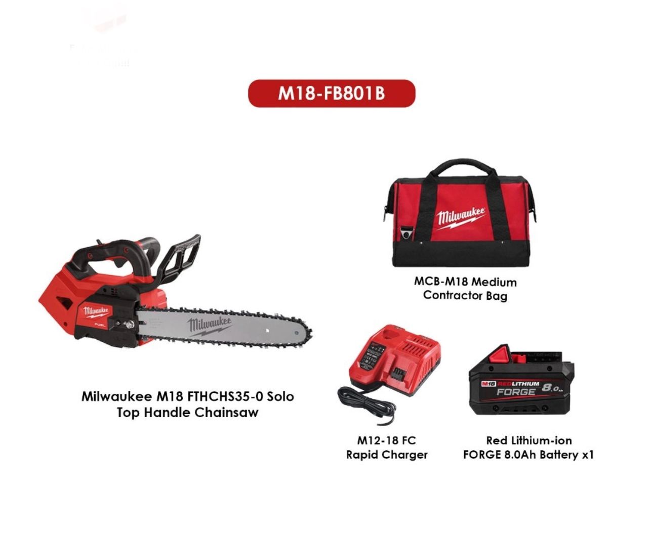MILWAUKEE M18 FTHCHS35 Cordless Top Handle Chainsaw Chain Saw M18FTHCHS35 (M18-FB801B)