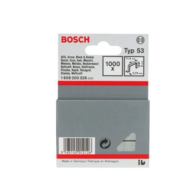BOSCH FINE WIRE STAPLE TYPE 53 (6MM) (1609200326)