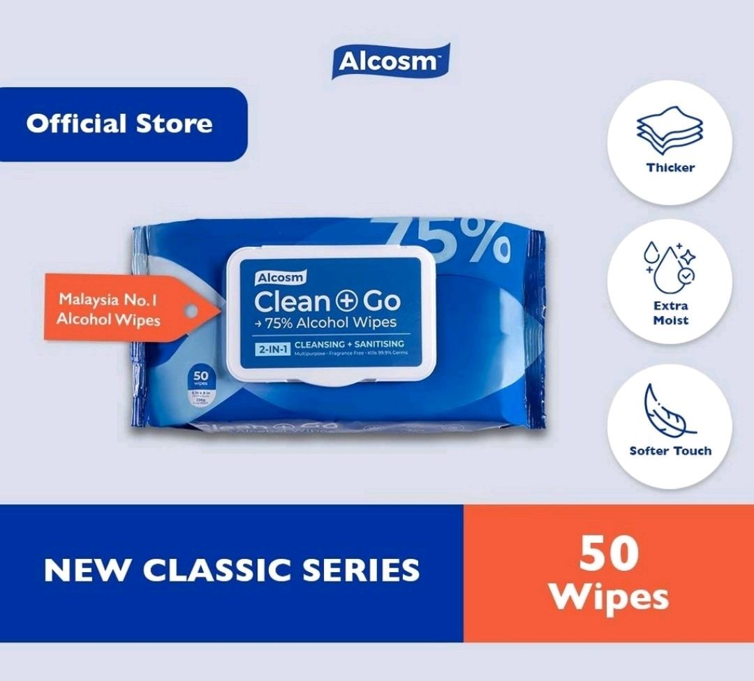 Alcosm Wipe tissue high quality Alcosm 75% Alcohol