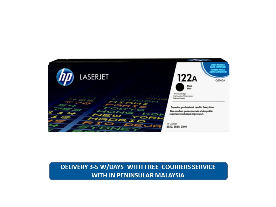 HP 122A Black Original LaserJet Toner Cartridge (Q3960A)
