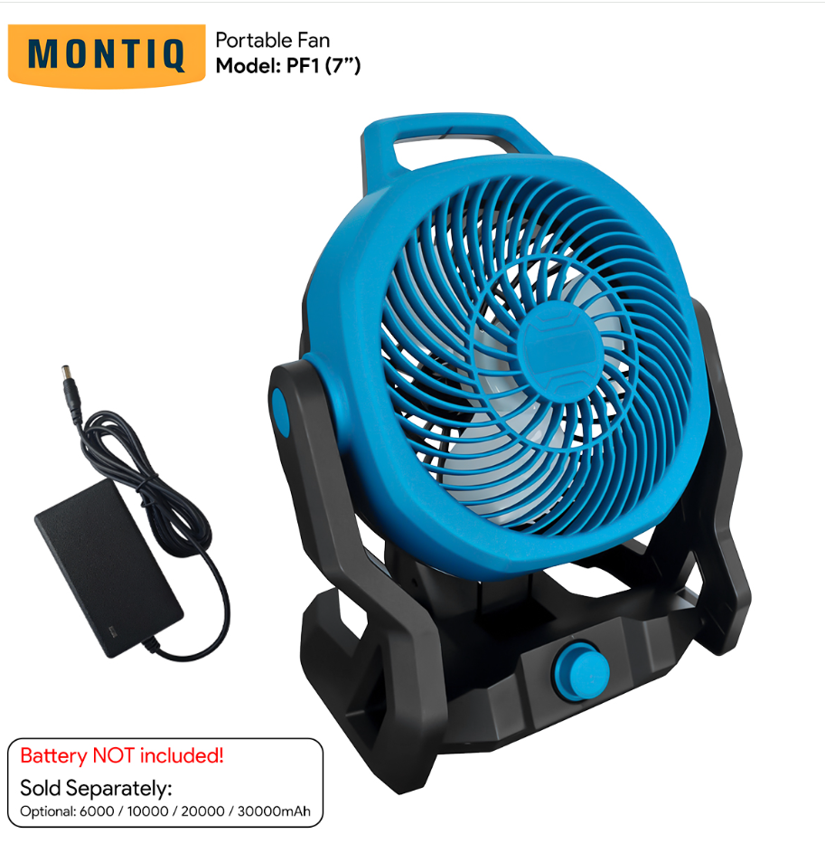 MONTIQ PORTABLE JOBSITE FAN PF1 (7")
