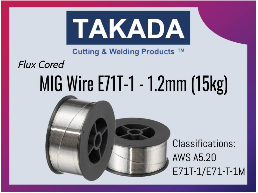 RIGHTWELL TAKADA WELDING MIG FLUX CORED WIRE E71T-1 1.2MM (15KG)