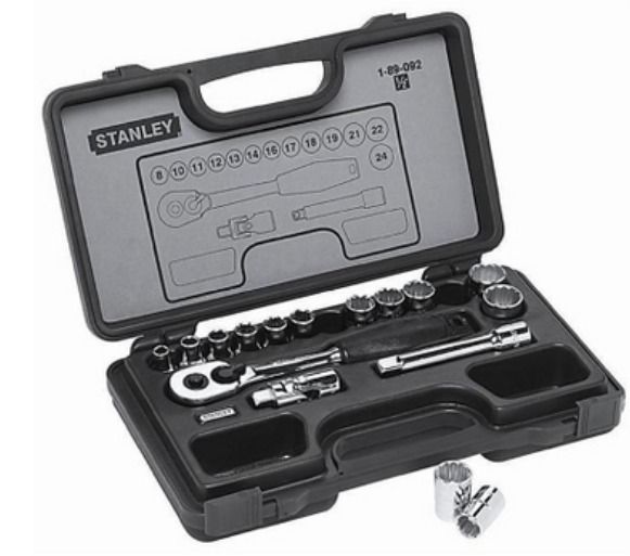 Stanley SKT SET 1/2"DR 16PC 12PT MET