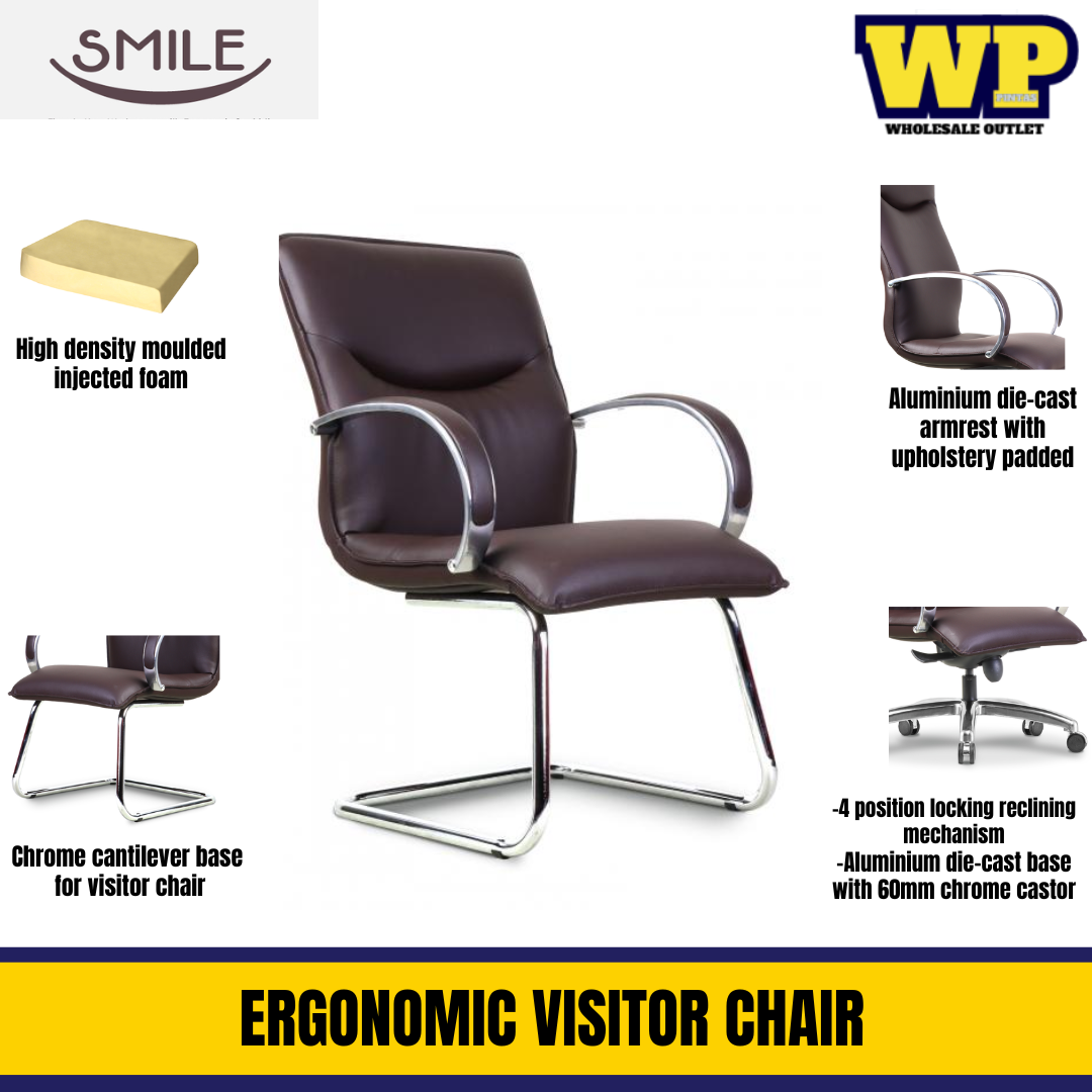 CLASSIC SMILE ERGONOMIC VISITOR CHAIR / CLASSIC CHAIR / MODEL SMILE / FABRIC / HALF LEATHER / FULL LEATHER / EXECUTIVE CHAIR / ERGONOMIC OFFICE CHAIR