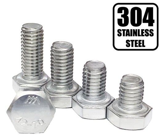 M6 Hex Bolt 304 Stainless Steel DIN933 Screw Skru Spanner Hexagon Head DIY
