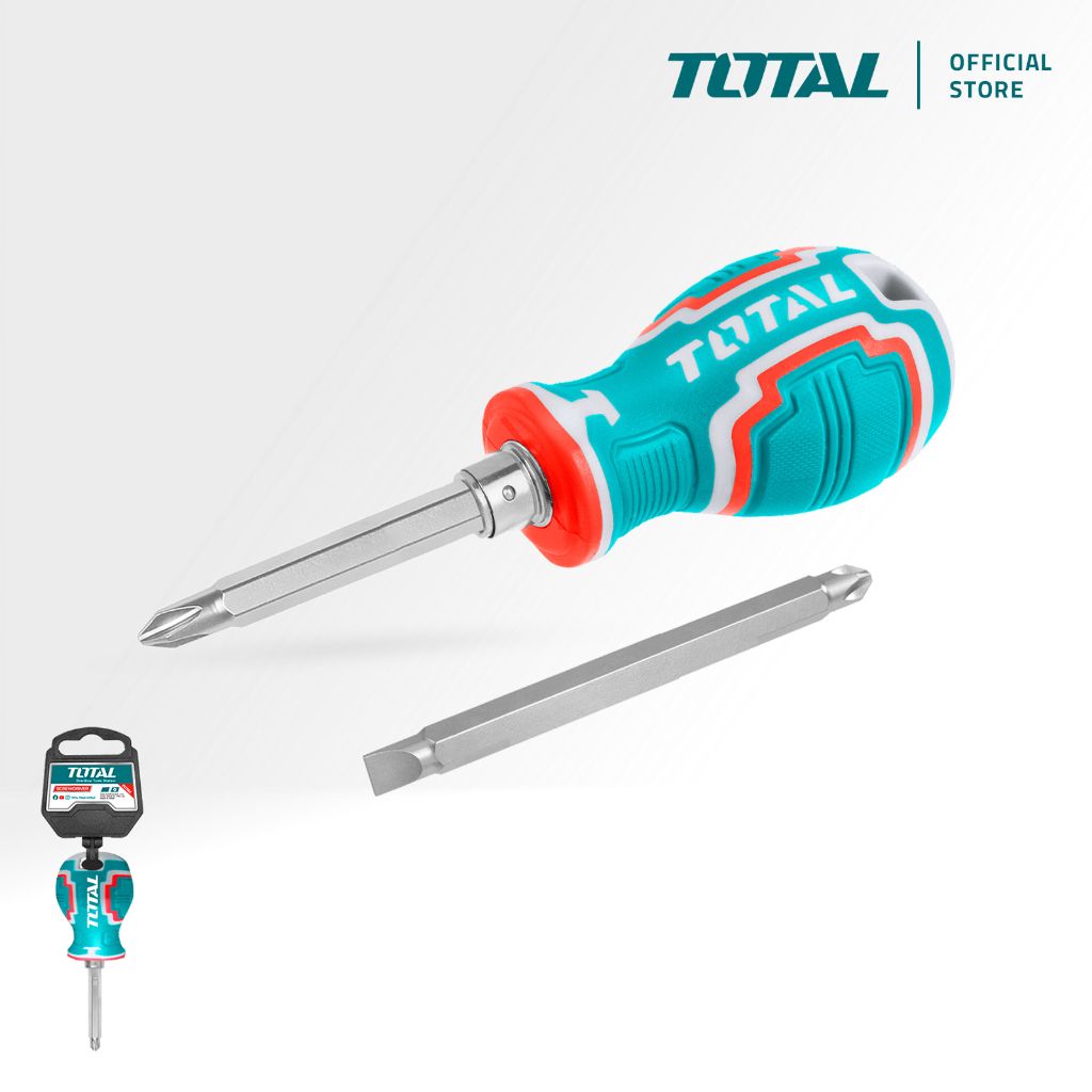 TOTAL 2 IN 1 SCREWDRIVER PH2 + SL6 CR-V STEEL (75MM X 6.35MM) THT250216