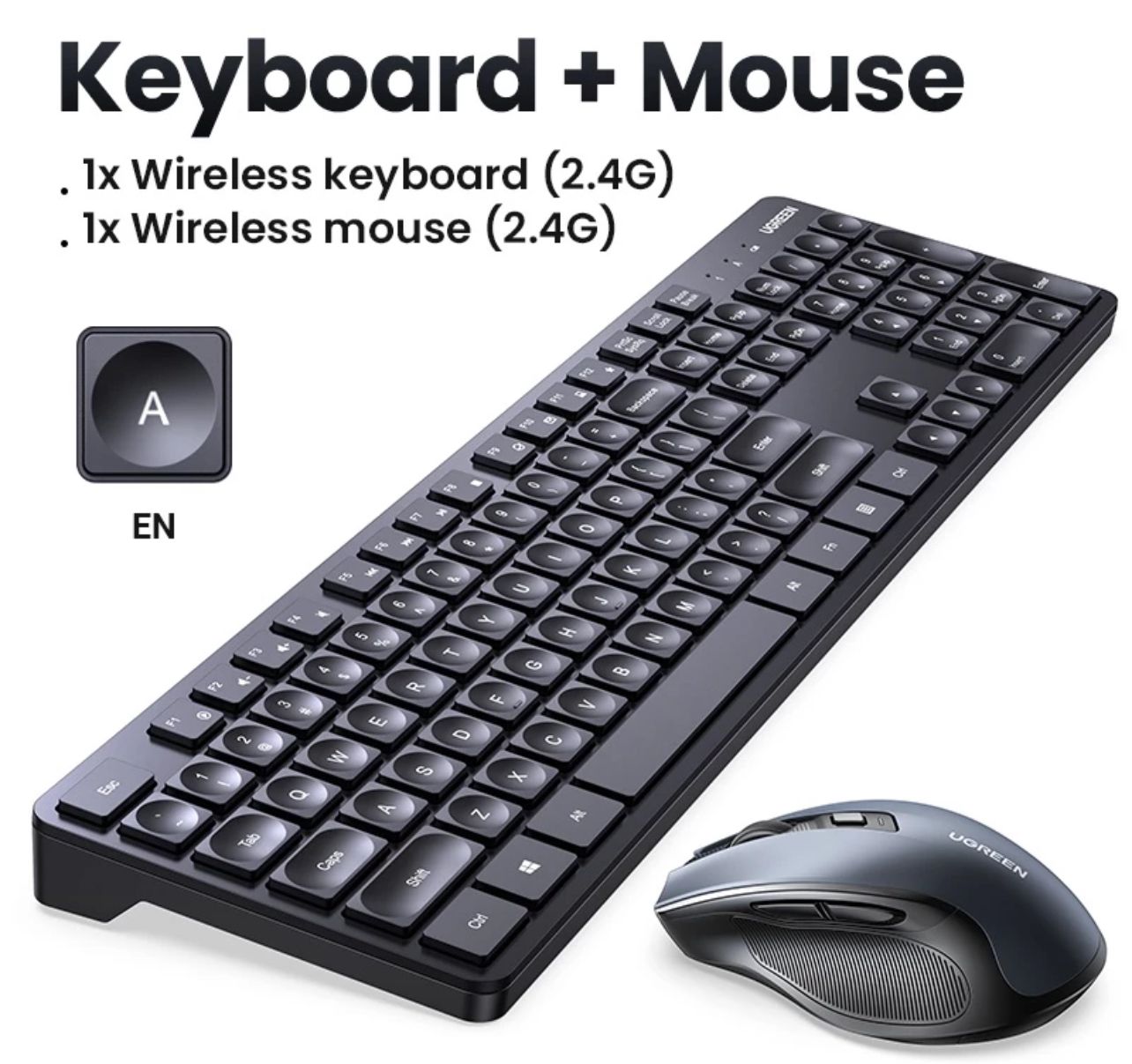 Ugreen 2.4G Wireless Keyboard Mouse 2.4G