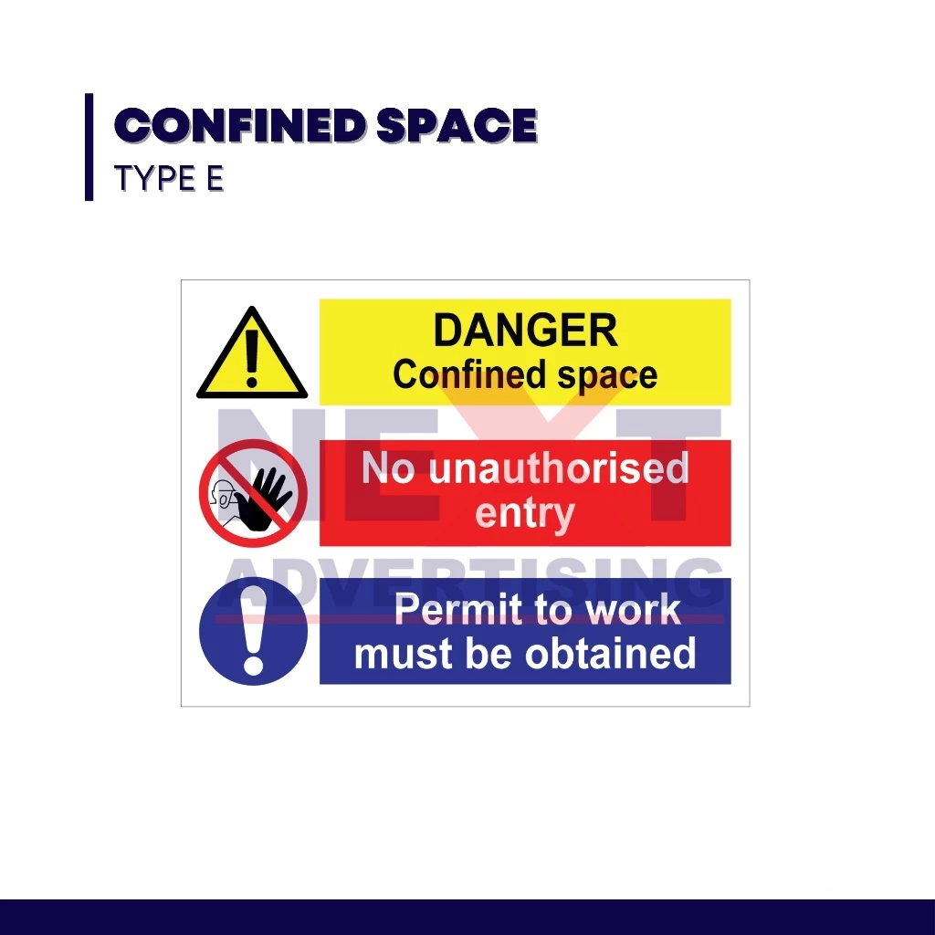 OEM Danger Confined Space Enter By Permit Only 40cm x 60cm