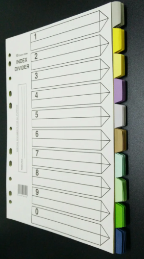 LUCKY STAR INDEX DIVIDER A4 10 COLOUR LSID10C