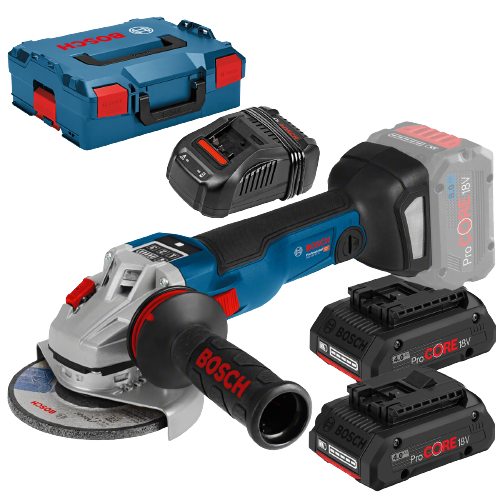 BOSCH GWS18V-10 CORDLESS ANGLE GRINDER BRUSHLESS MOTOR 4 INCH C/W 2 x 4.0AH 18V BATTERY + GAL18V-20 CHARGER / BOSCH