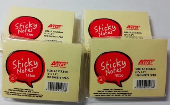 ASTAR Color Sticky Notes (Yellow)