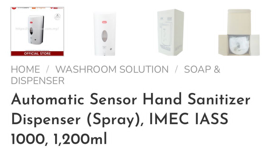 AUTOMATIC SENSOR HAND SANITIZER DISPENSER (SPRAY)