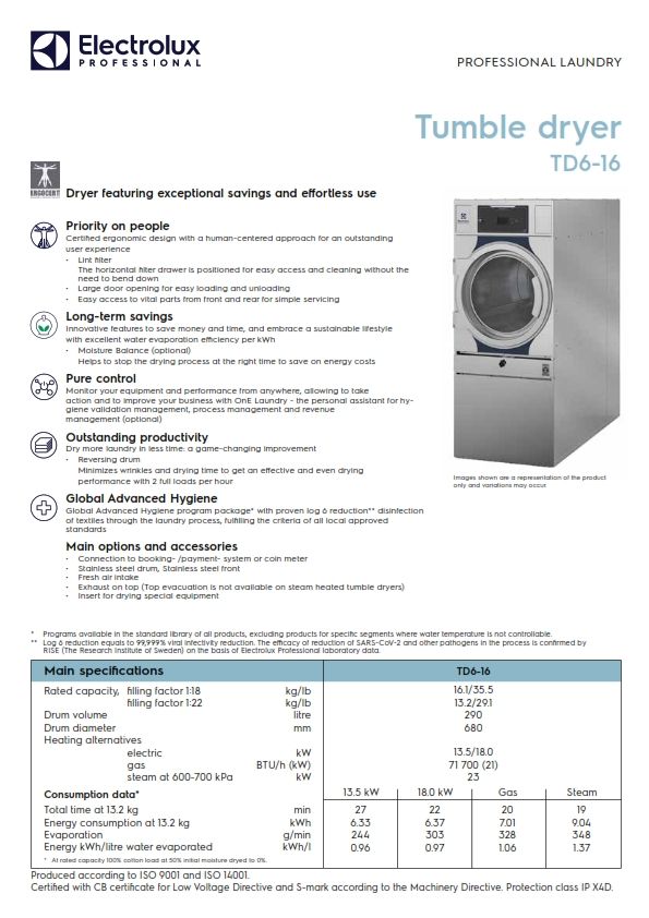 Electrolux *Electrolux Tumble Dryer TD6-16