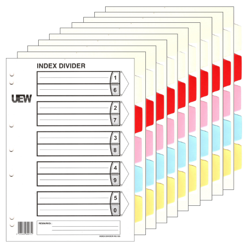 QP UEW Index Divider A4 5 Colour No.105 (10set/pack)