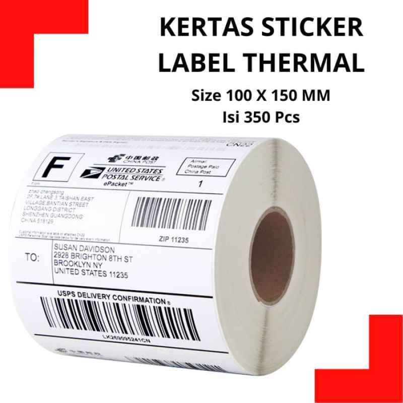 QS Thermal Label Sticker Roll Airway Bill Waybill AWB Consignment Note Delivery Slip 100X150 100MM (350Pcs)
