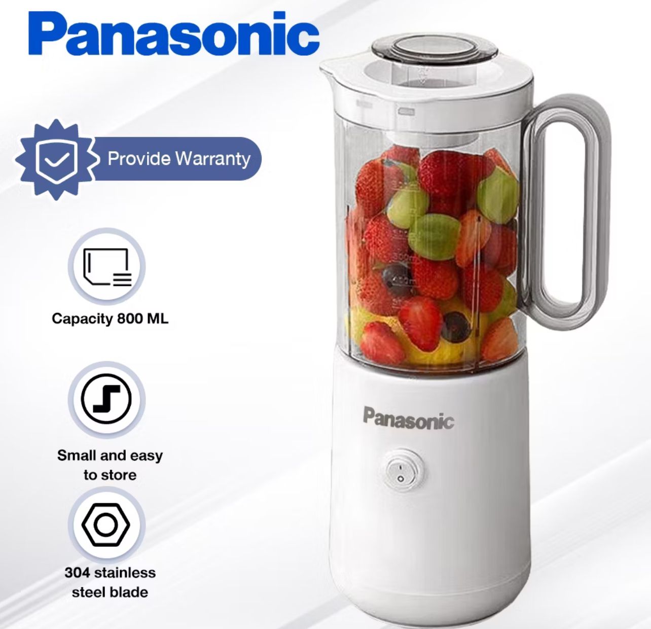 Panasonic Juice Blender Low Noise 800ML Multifunctional Portable Fruit Blender 304 Stainless Steel Blades