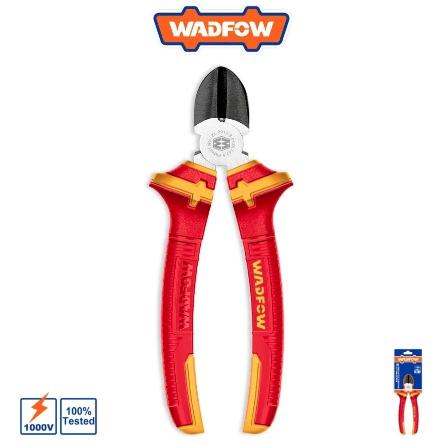 WADFOW INSULATED DIAGONAL CUTTING PLIERS (6", 1000V) BLACK FINISHED & POLISHED, INSULATED HANDLE WPL3936