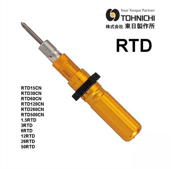 TOHNICHI TORQUE DRIVER RTD ADJUSTABLE SCREWDRIVER (RTD15CN RTD30CN RTD60CN RTD120CN RTD260CN RTDS500CN 1.5RTD 3RTD 6RTD 12RTD 26RTD 50RTD)
