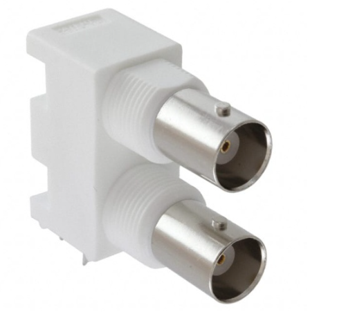 Fluke PCN50 6717 Bnc Circuit Board Mount, Dual Right Angle, White Valox, 50 Ohm