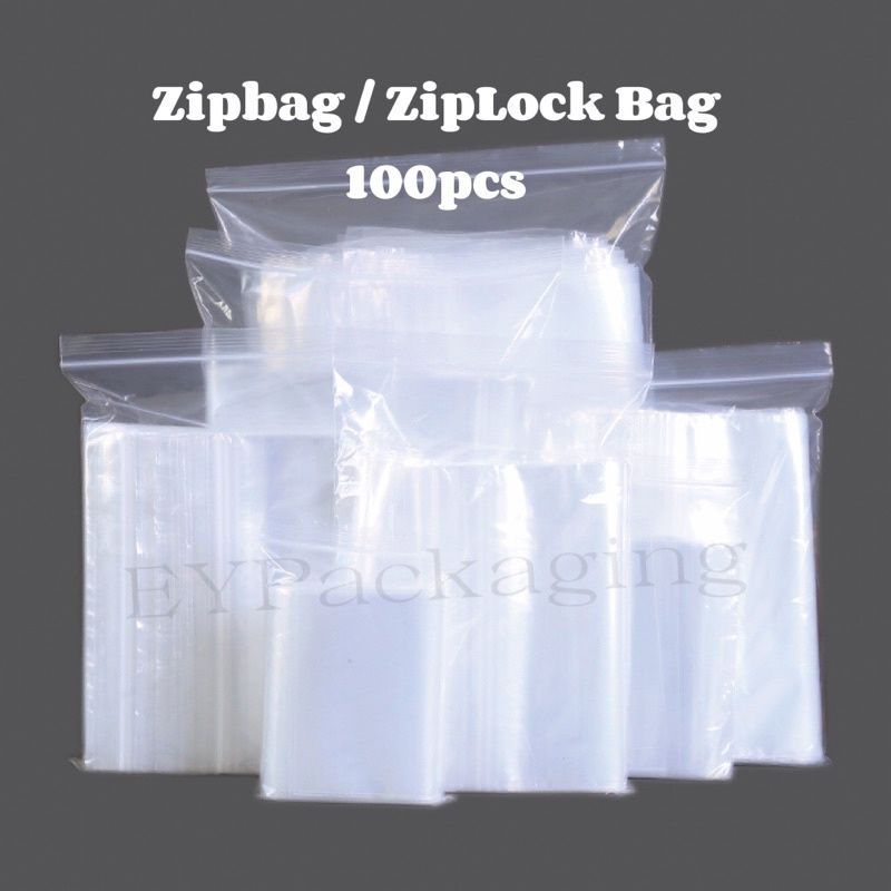 QS Bag Zip Lock 11.5cm(W) x 17cm(L) + 3cm(F) 100pcs/1 pck