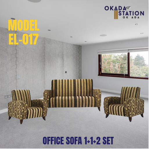 Sofa OFFICE SOFA / MODEL EL-017 / 1 + 1 + 2 SEATERS SET / FABRIC MATERIAL / PU LEATHER MATERIAL / SOFA