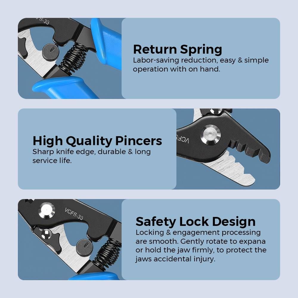 FIBER OPTIC CABLE SPLICING TOOLS DROP STRIPPER + THREE-PORT FIBER STRIPPING PLIERS *FREE ALCOHOL BOTTLE