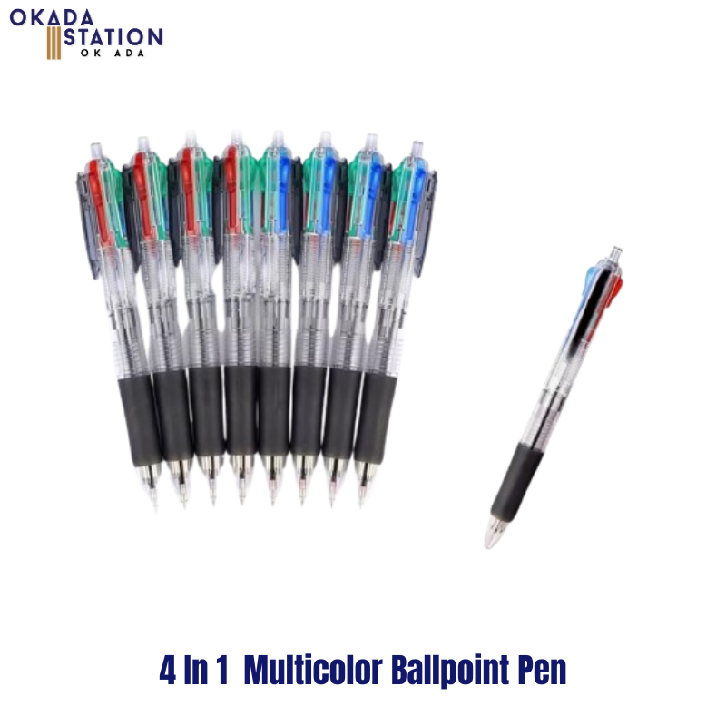 okada 4 In 1 / Multicolor Ballpoint Pen / 0.7mm / Homework Writing / Stationery Kids / Stationery BTP