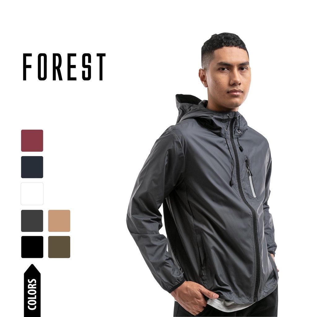 Forest *# Forest Windbreaker Men Jacket Reflective Jogging Running Waterproof Jacket | Jaket Lelaki - 30361