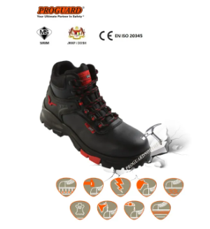 PROGUARD HUENITE ANKLE-CUT SAFETY SHOE (HNT81102)- DOSH & SIRIM APPROVAL